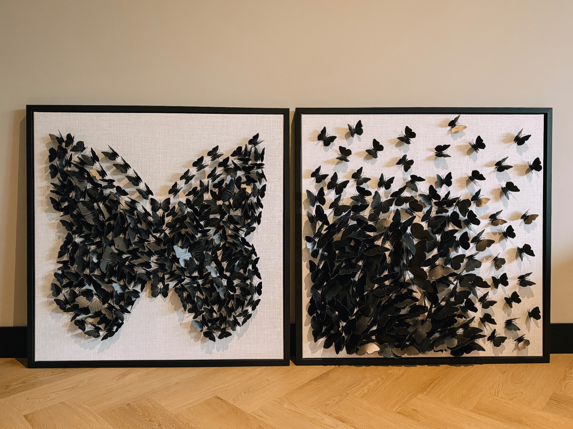 Diptiek wanddecoraties met vlinders